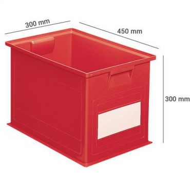 Polypropeenisäiliö 450x300x300 mm *2044* punainen - Witre