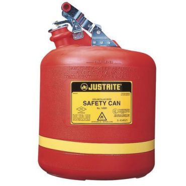 Justrite - Tyypin I varmuuskanisteri polyeteeniä - 19 L punainen - FM-hyväksytty liekinsuojalla
