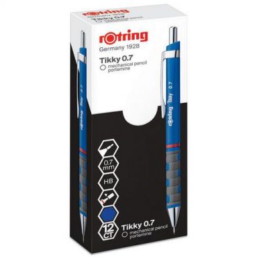 Rotring - Kuulakärkikynä tikky hb 0,7 mm - sininen runko - punainen rengas