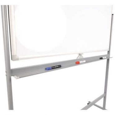 Manutan Expert - Siirrettävä kaksipuolinen valkotaulu 120x90 cm - Magneettinen kääntyvä alumiinirunkoinen