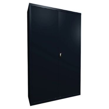 Acial - Metallikaappi saranaovilla - L120cm K198cm - Antrasiitti - 4 hyllyä 50kg/hylly