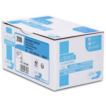 Gpv - Kirjekuori dl 110x220 valkoinen - laatikko 200 kpl