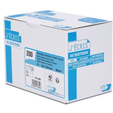 Gpv - Kirjekuori c5 162x229 valkoinen 90 g/m² ikkuna 45x100mm - 200