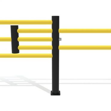 D-Flexx - Delta Oscar liukuportti 1500 mm - Joustava modulaarinen sisä- ja ulkokäyttöön polyeteeni musta/keltainen
