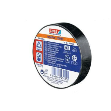 Tesa - Eristysteippi 53988 vde/iec pvc musta 20 m x 19 mm 10 kpl