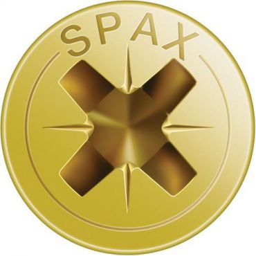 Spax - Ruuvi uppopäällä pozidriv täyskierre yellox ø 5x80