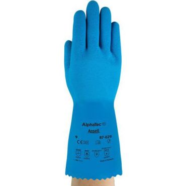 Ansell - Kemikaalisuojakäsine Astroflex - Koko 9 - Latex - Sininen - 30 cm