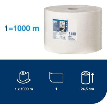 Tork - Kuivapaperirulla Plus 1000m - Valkoinen - 1 kerros - Kierrätetty paperi - Keittiöön