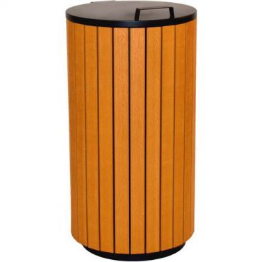 V-Part - Roskakori 90 L Wood Look - Vaaleanruskea/Antrasiitti - Muovi - Läppäkansi - Lajittelu