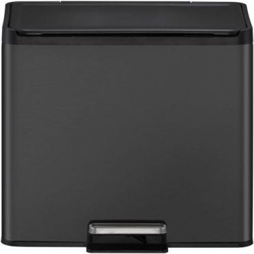 EKO - Roskakori polkimella Essential Recycler Step Bin 9+9+9 L Musta - 27 L - Ruostumaton teräs - Lajittelu