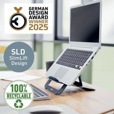 Leitz - Ergo ultralitteä alumiininen kannettavan tietokoneen teline