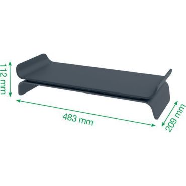 Leitz - Säädettävä näytön jalusta - Tummanharmaa - 50 % kierrätettyä materiaalia - Ergonominen ja ekologinen