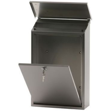 V-Part - Seinäpostilaatikko 40 cm - Matta ruostumaton teräs harmaa - 27L tilavuus