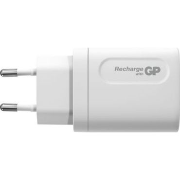 GP Seinälaturi WM2A PD 20W - USB-A/USB-C Valkoinen Vihreä 44mm