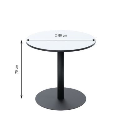 Meet by paperflow - Pyöreä easydesk-kokouspöytä ø 115 cm valkoinen yläosa