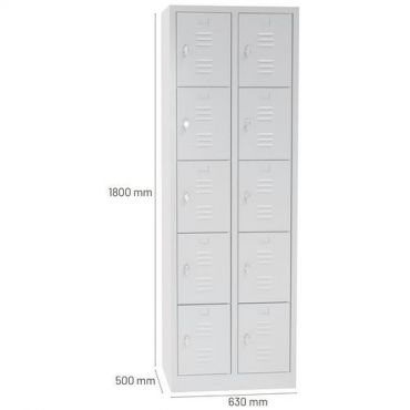 Manutan expert - Pienlokerokaappi manutan uni 300 2x5 lokeroa sokkeli harmaa