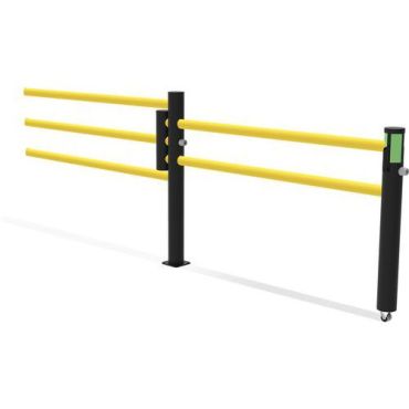 D-Flexx - Delta Oscar liukuportti 1500 mm - Joustava modulaarinen sisä- ja ulkokäyttöön polyeteeni musta/keltainen