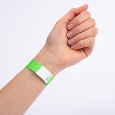 Avery - Rannekoru Tyvek-paperista - Fluoresoiva vihreä - 1.9 cm leveä - 500 kpl