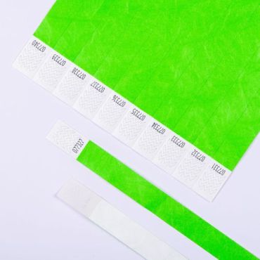 Avery - Rannekoru Tyvek-paperista - Fluoresoiva vihreä - 1.9 cm leveä - 500 kpl