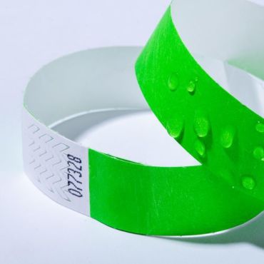 Avery - Rannekoru Tyvek-paperista - Fluoresoiva vihreä - 1.9 cm leveä - 500 kpl