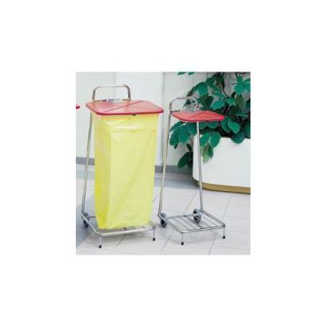 Kannellinen säkkiteline 60 L 2 pyörää metalli hopea/punainen 880 mm