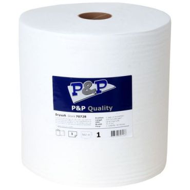 P&P - Puhdistusliinarulla Drysoft - 562 arkkia/rulla - Vahva ja imukykyinen viskoosi - Keittiöön