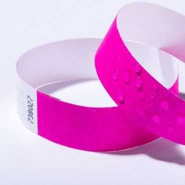 Avery - Rannekoru 500 kpl - Vaaleanpunainen Tyvek - Repeytymätön - 1.9 cm leveä
