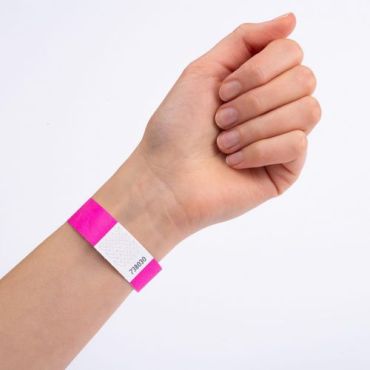 Avery - Rannekoru 500 kpl - Vaaleanpunainen Tyvek - Repeytymätön - 1.9 cm leveä