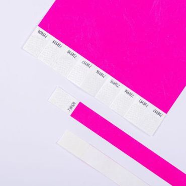 Avery - Rannekoru 500 kpl - Vaaleanpunainen Tyvek - Repeytymätön - 1.9 cm leveä