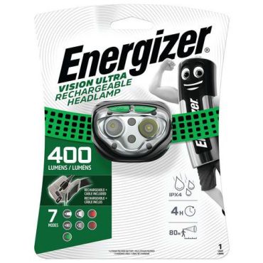 Energizer - Ladattava Vision Ultra otsalamppu - 400 lm 80 m kantama IPX4 4h käyttöikä