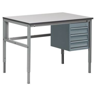 WFI - Työpöytä Work 300 kg - Laminaatti 1200x600mm 3 laatikkoa - Säädettävä korkeus 730-980mm