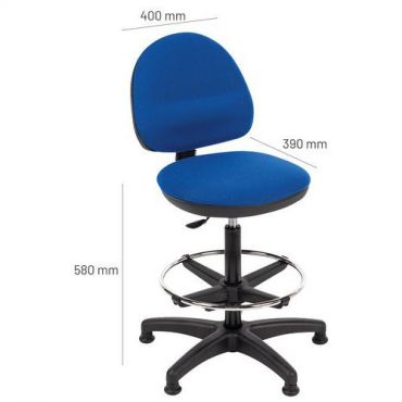 Linea fabbrica - Työtuoli budget korkea kangas sininen