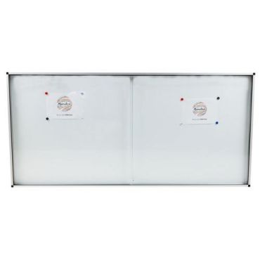 Manutan Expert - Ilmoitustaulukaappi 2 ovea - 1228x967 mm - Magneettinen Liukuovet Alumiinikehys