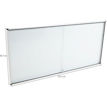 Manutan Expert - Ilmoitustaulukaappi 2 ovea - 1228x967 mm - Magneettinen Liukuovet Alumiinikehys