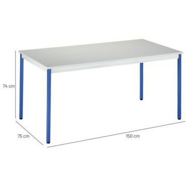 Manutan expert - Pöytä vakio 150 x 75 harmaa/sininen