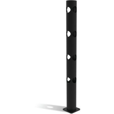 D-Flexx - Delta 4 T-pylväs Ø 110 x 1200 mm - Musta - Polyeteeni - Sisä- ja ulkokäyttöön