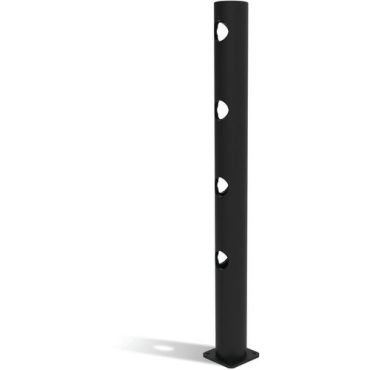 D-Flexx - Delta 4 T-pylväs Ø 110 x 1200 mm - Musta - Polyeteeni - Sisä- ja ulkokäyttöön