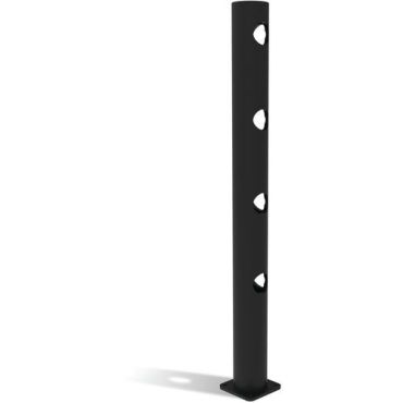 D-Flexx - Delta 4 T-pylväs Ø 110 x 1200 mm - Musta - Polyeteeni - Sisä- ja ulkokäyttöön