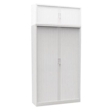 Robberechts - Valkoinen monobloc-kaappi ja rulo-ovet k198xp100 valkoiset ovet 4 hyllyä nf