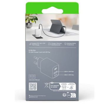 GP Seinälaturi WM2B - PD 20W USB-A/USB-C Pituus 80 mm