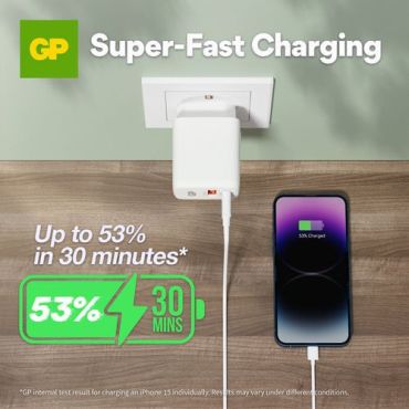 GP Seinälaturi WM2B - PD 20W USB-A/USB-C Pituus 80 mm