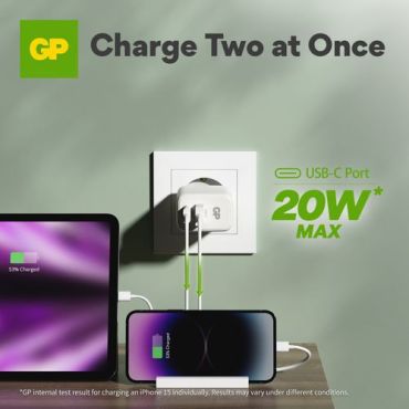 GP Seinälaturi WM2B - PD 20W USB-A/USB-C Pituus 80 mm
