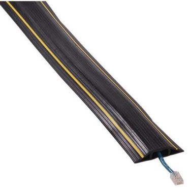 Manutan Expert - Kaapelinsuoja - 3 m - PVC - Musta/Keltainen - 8,05x1,84 cm - 3 kanavaa - 200 kg kuormitus