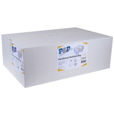 P&P - Käsipyyhe Big Multifold - Valkoinen - 2-kerroksinen ensikuitu - 3000 kpl/pkt