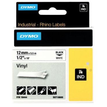 Dymo - Vinyylinauha musta kirjoitus valkoinen tausta 9 mm x 5,5 m
