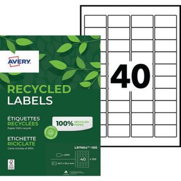 Avery - Etiketti valkoinen kierrätetty laser 45,7 x 25,4 mm - avery