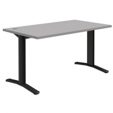 Quadrifoglio - Pöytä suora - vaaleanharmaa/tummanharmaa - pituus 140 cm