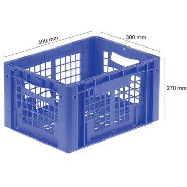 Bito - Sininen perforoitu muovilaatikko 24 L - Pinottava kestävä elintarvikeluokiteltu
