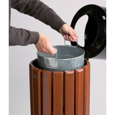 Rossignol Pro - Ulkoroskakori 40 L puu ruskea - Vapaasti seisova 78 cm korkea