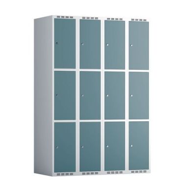 Pienlokerokaappi Berlin Laminaatti 1200 mm 12 lokeroa Sylinterilukolla Harmaa